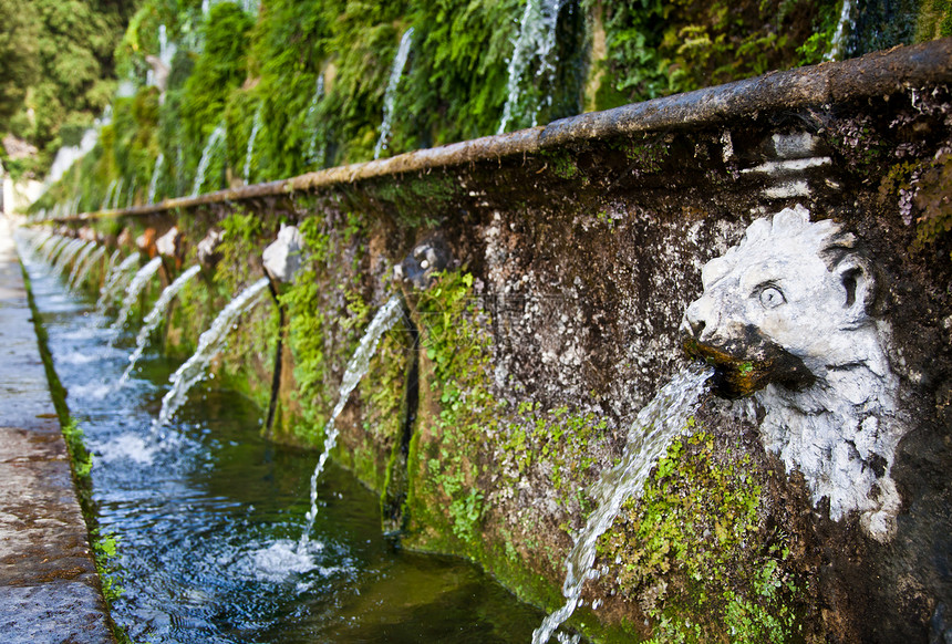 埃斯特别墅蒂沃利风景瀑布文化园林遗产雕塑奢华晴天溪流旅行图片