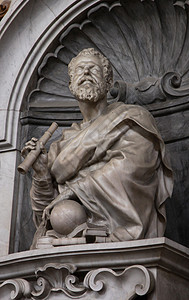 伽利略的雕塑背景