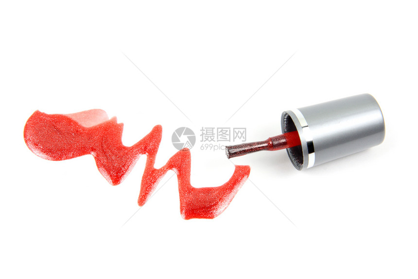 红粉红色的闪光极极极极化个人颜色烧瓶化妆品画笔指甲油配饰旋盖护理女人味图片
