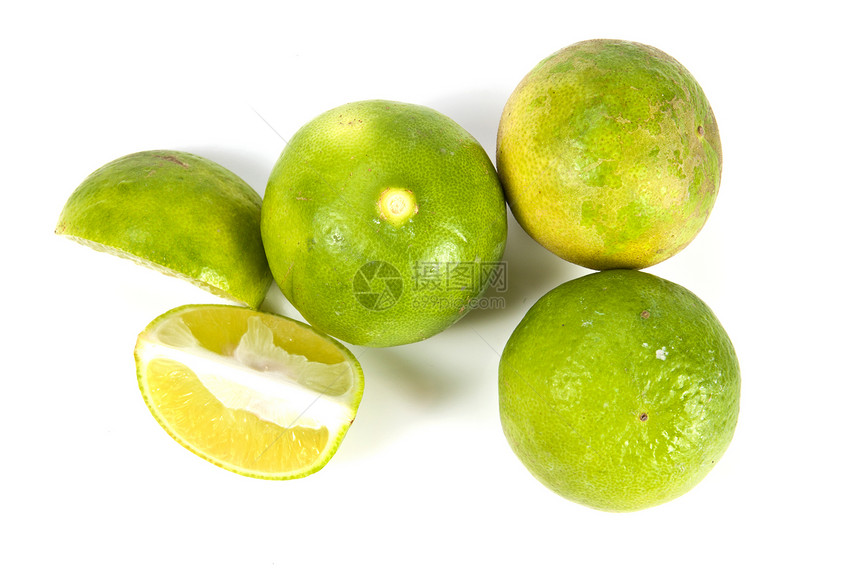新鲜石灰水果生活方式横截面食物宏观茶点绿色饮食酸味热带图片