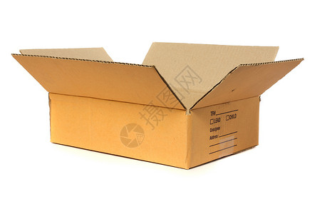 在白色背景上孤立的纸板盒商品惊喜运输功能托运储物发送搬运工商业中介背景图片