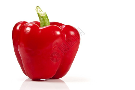 红铃辣椒蔬菜空白胡椒食物颜色红色白色健康饮食绿色背景图片
