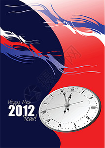 新年夜带时钟背景图片