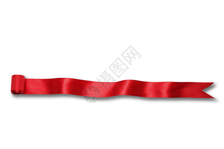 红色丝带礼物水平摄影对象工作室背景图片