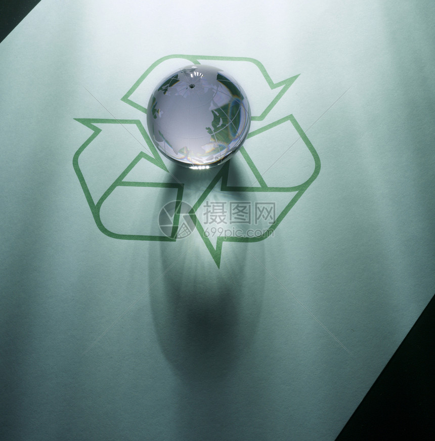 再循环回收环境保护标志静物绿色阴影图片