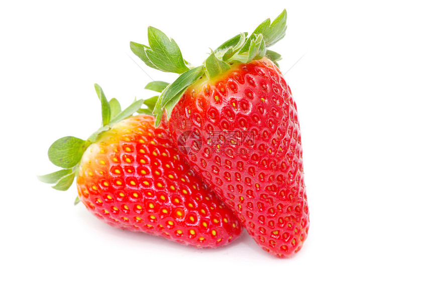 草莓绿色叶子白色水果活力种子浆果食物团体红色图片