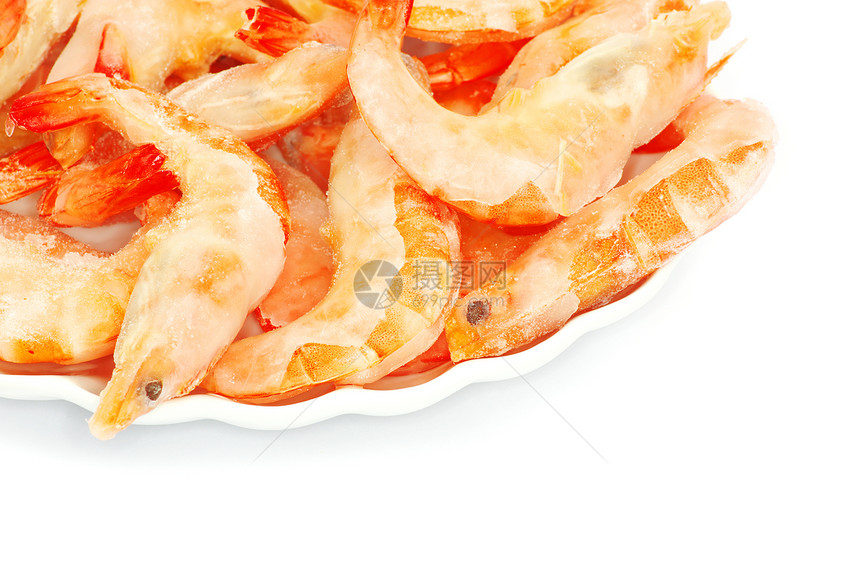 虾动物橙子海鲜小吃尾巴食物宏观贝类甲壳白色图片