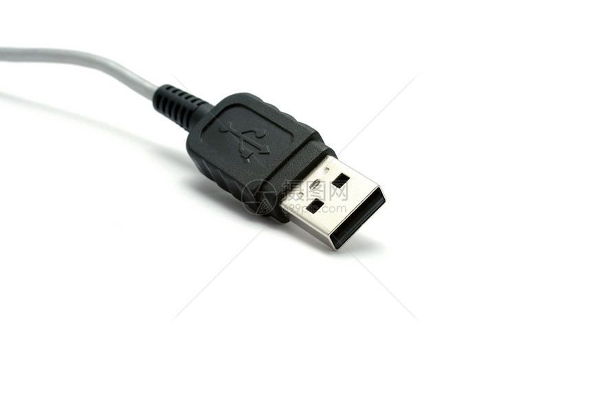 USB连接器特写了白色背景上孤立的连接器图片