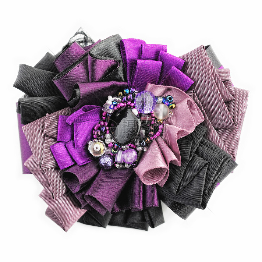 紫罗花紫色柔软度手镯吊坠胸针花束礼物工艺纺织品婚礼图片