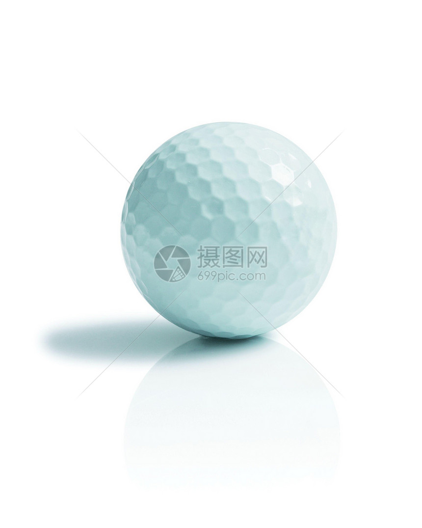 高尔夫球在白色上被孤立享受挑战俱乐部球座游戏光泽度圆形圆圈宏观娱乐图片