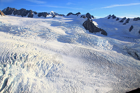 弗朗兹约瑟夫弗朗兹·约瑟夫冰川位于顶端背景