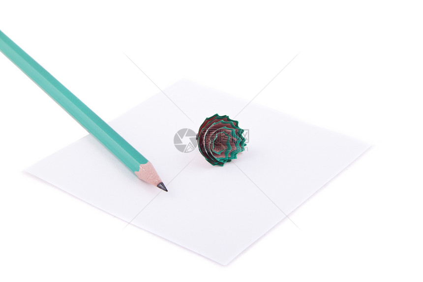 分离的纸和铅笔绿色床单公告栏空白笔记内衬笔记本木板条纹记忆图片