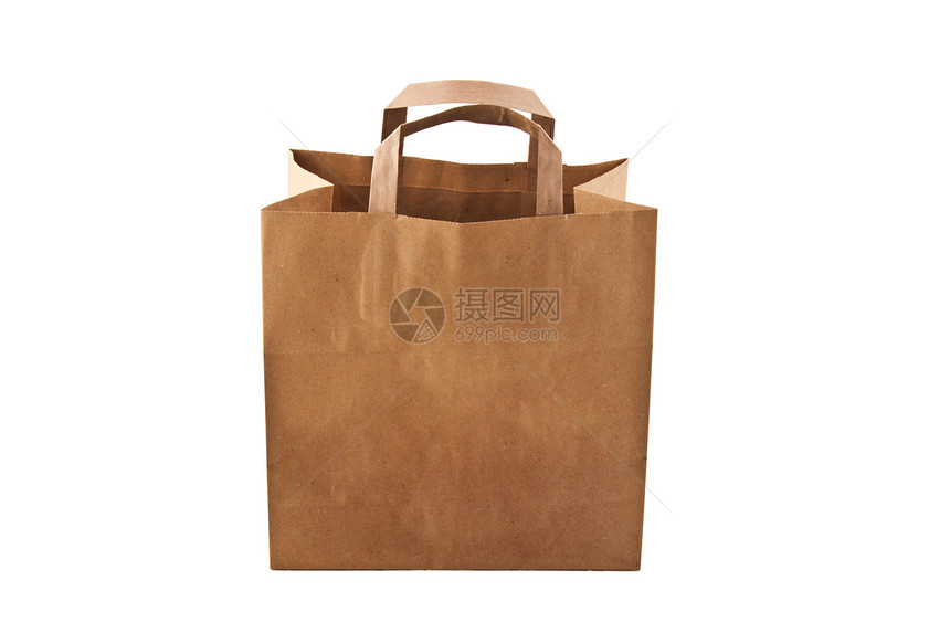 白色纸袋购物便利零售解雇包装回收生态载体商业全球图片