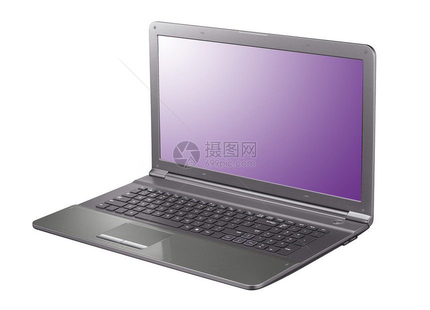 白色上孤立的笔记本电脑商业桌面监视器灰色黑色屏幕工作网络钥匙电子图片