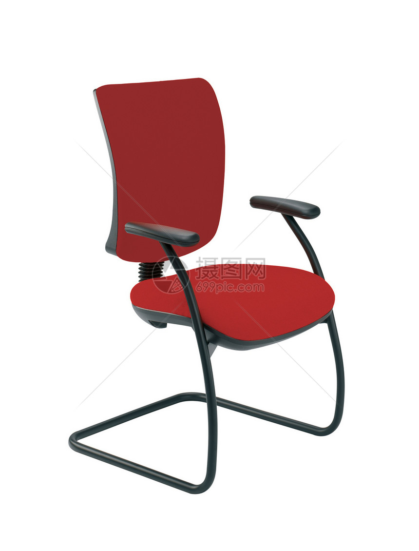 办公桌椅皮革椅子白色黑色装饰办公室家具座位软垫风格图片