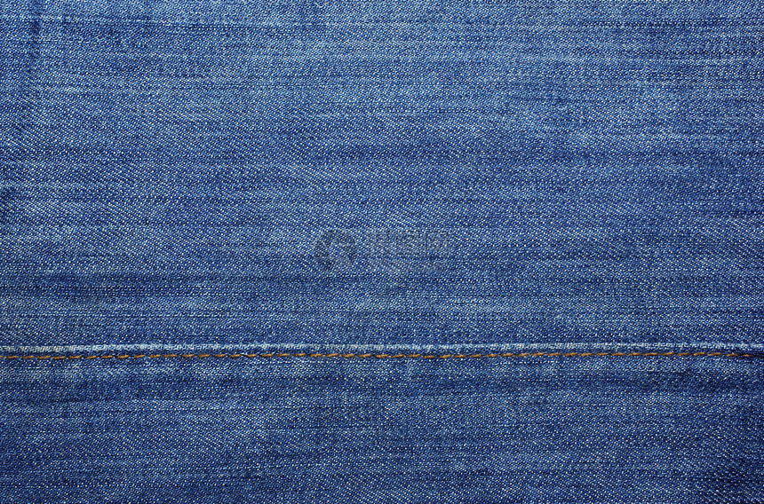 蓝色牛仔裤 黄针作为纺织品抽象背景或黄色图片
