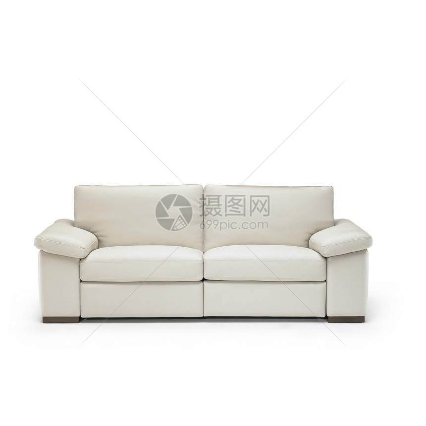 孤立的白皮沙发休息室合金白色插图座位长椅家具长沙发奢华图片