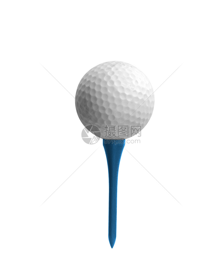 高尔夫球在单方的三角形上图片
