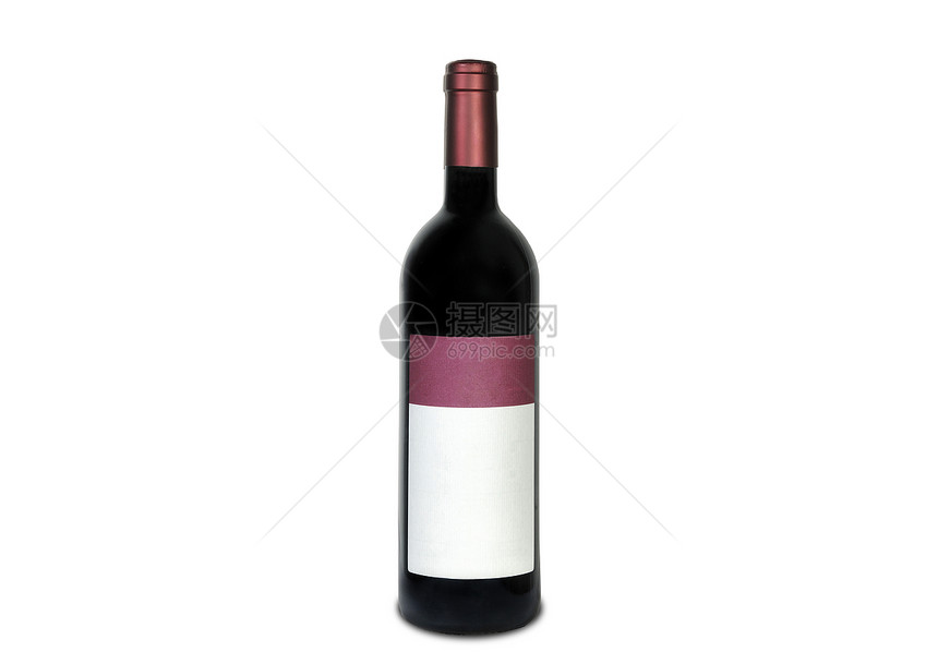 红酒瓶饮料空白藤蔓白色瓶子红色标签图片