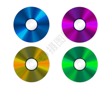 cd4立体字4个彩色压缩磁盘插图背景
