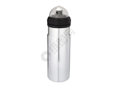 白上孤立的银酒运动瓶白色塑料灰色背景图片