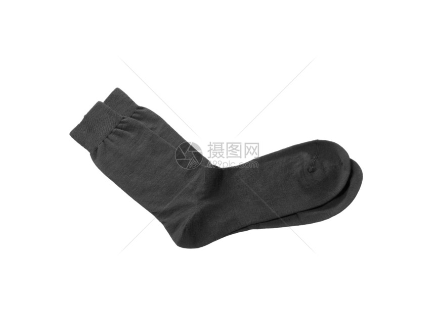 黑人的袜子在白色背景男性羊毛短袜男人服装丝袜衣服图片