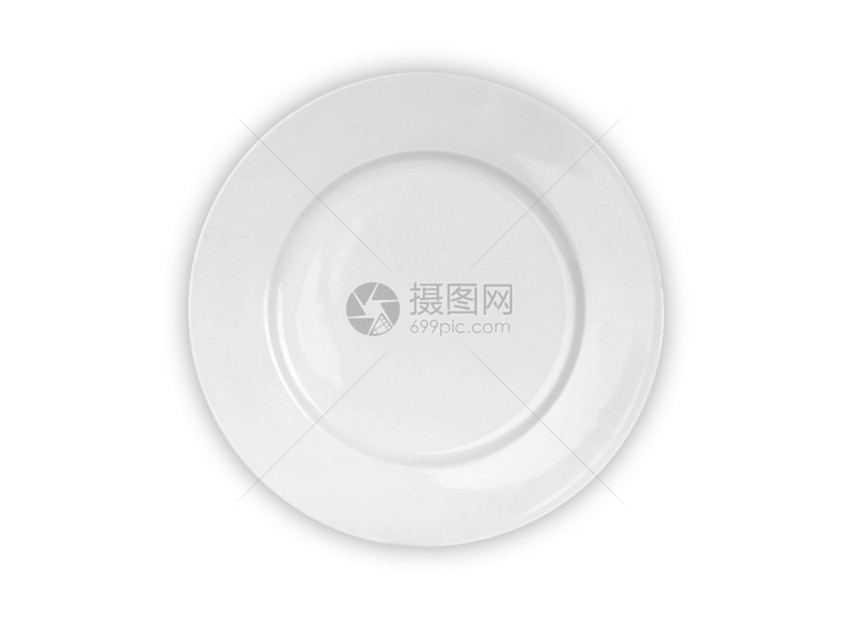 白背景上的板块午餐盘子美食烹饪餐具圆形厨房炊具食物饮食图片