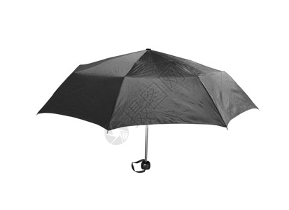 白背景上隔离的开放黑色雨伞背景图片