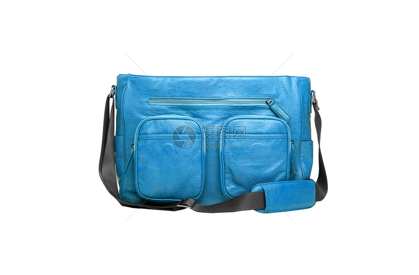 蓝色运动袋 白色的孤立无援书包旅行个性尼龙折叠运动口袋行李包装钱包图片