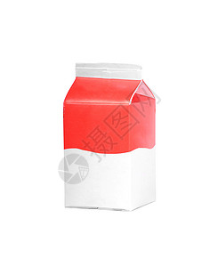 利乐包牛奶或果汁盒 在白色背景中隔离背景