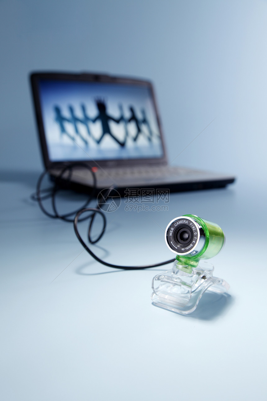 网络相机镜片展示对象白色摄像头电脑技术纯色绿色图片