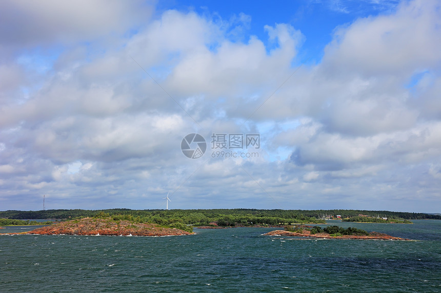 瑞典 欧洲的波罗的海海群岛地貌海洋建筑爬坡岩石巡航蓝色房子旅行海浪石头图片