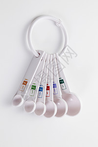 计量勺子茶匙测量工具汤匙塑料餐具尺寸背景图片