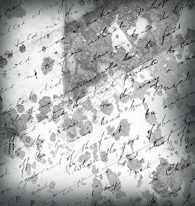 旧的老鬼脚本手写信写作棕色纹理燃烧墨水水面手稿复古复兴书法背景图片