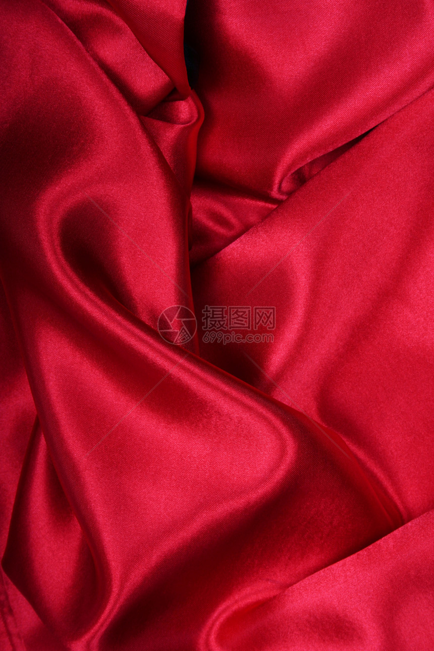 平滑优雅的红色丝绸作为背景投标热情曲线布料胭脂奢华纺织品窗帘柔软度海浪图片