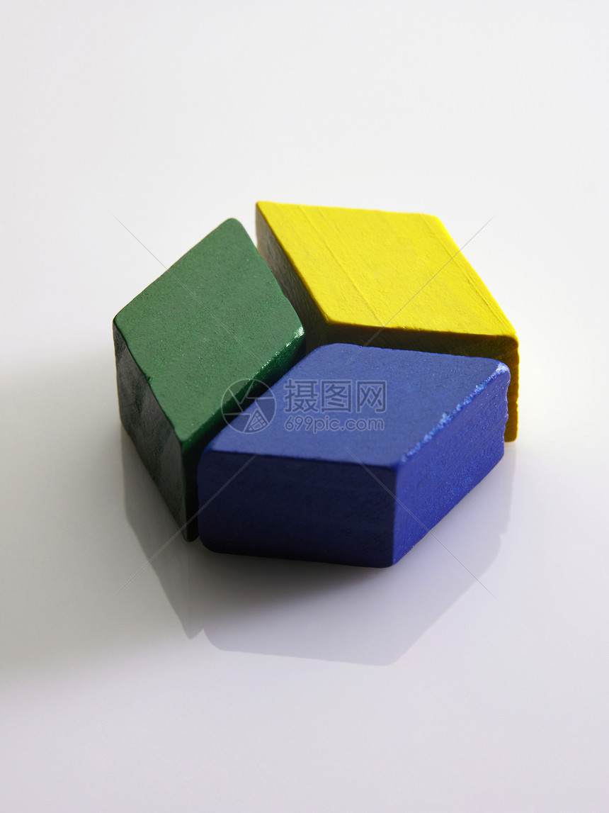 玩具绿色形状模块生长统计饼形建筑蓝色数据图表图片
