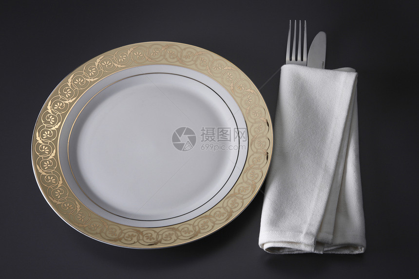 表格设置餐具刀具银器用具商品食物陶器奢华工具盘子图片