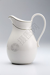 水罐容器投手用具陶瓷牛奶白色背景图片