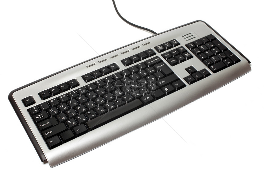 现代键盘孤立于白色背景图片