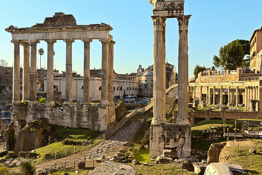 古罗马废墟外观城镇目的地广场游客建筑学建筑纪念碑旅游石头图片