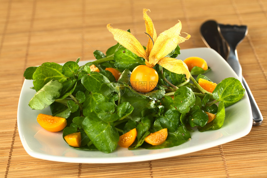 水晶和物理盐沙拉水果绿色照片浆果水平蔬菜黄色酸浆食物叶子图片