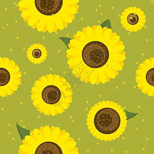 向日葵的图案黄色树叶花朵花瓣绿色背景图片