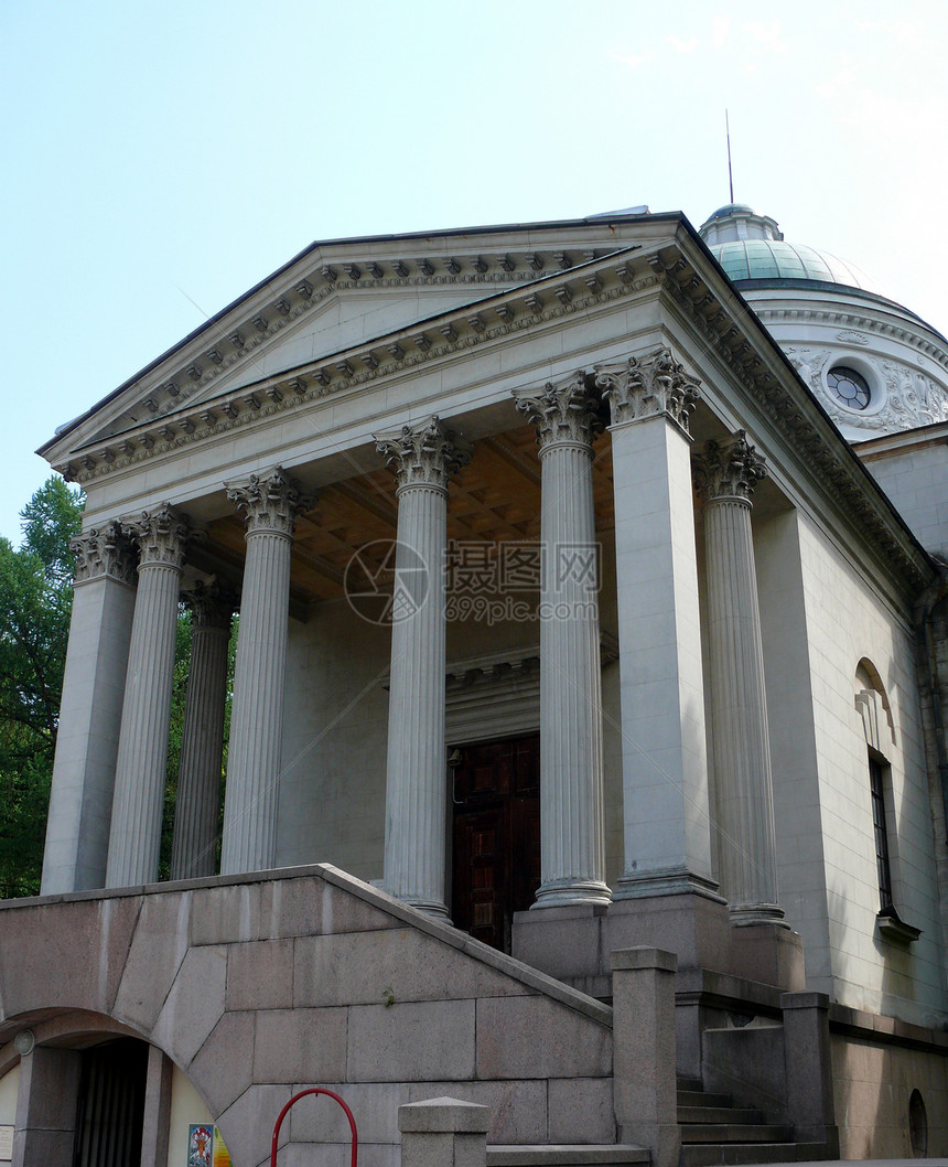 约苏波夫王子的墓穴 在阿克汉盖尔斯科耶庄园财富奢华地标博物馆建筑柱廊财产贵族纪念碑正方形图片