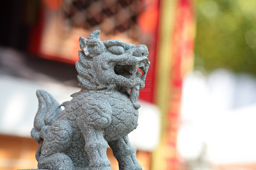 中国狮子雕像寺庙运气艺术旅行建筑学历史传统力量异国宗教图片