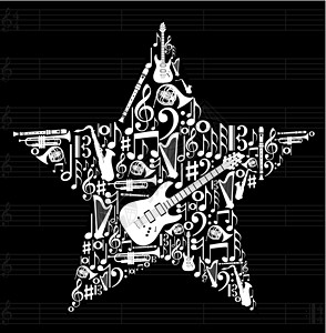 吉他乐谱音乐明星背景设计图片