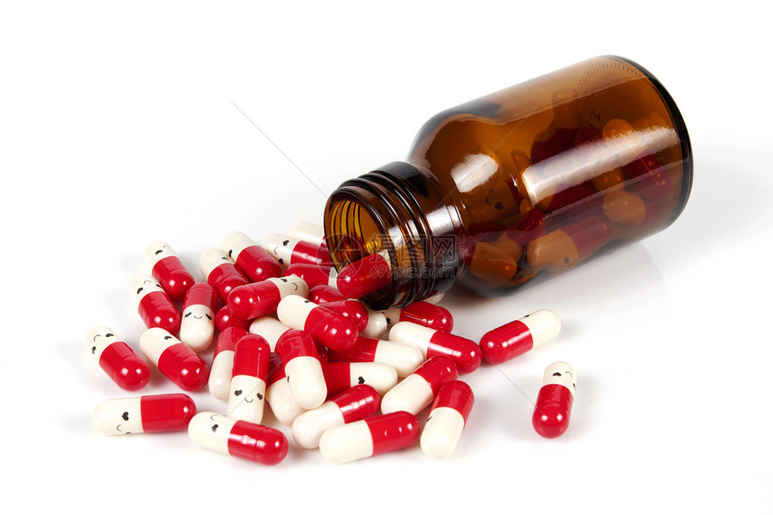 药品溢出情感处方用品抗生素瓶子物体白色医疗药店药盒图片
