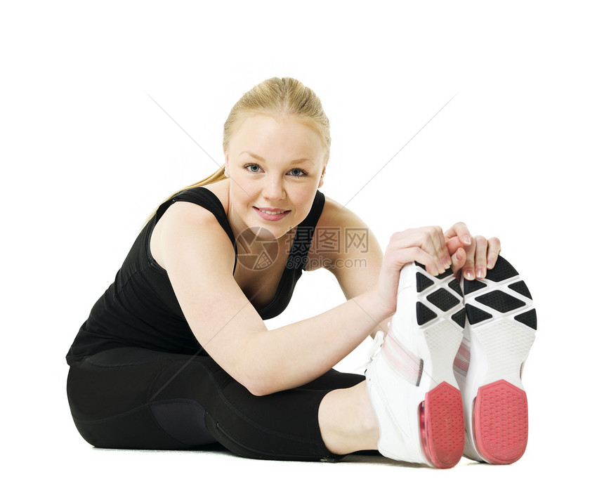工作妇女白色耐力力量成人微笑生活方式行动健身房福利肌肉图片