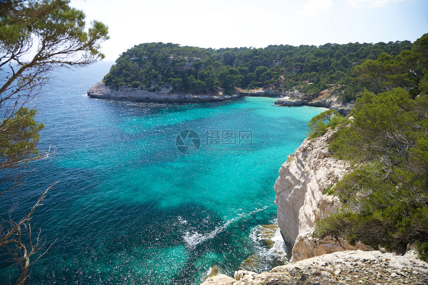 Menorca南边的海岸线图片