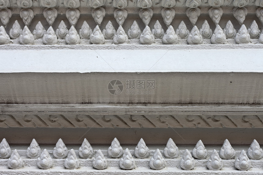 白土科 长城上的泰语风格建筑学装饰品植物雕刻寺庙水泥古董艺术历史建筑图片