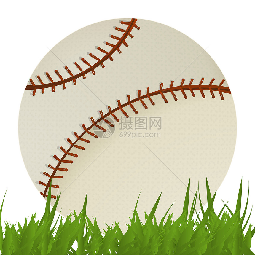 垒球花园传统绿色植物艺术棒球活动元素场地插图图片